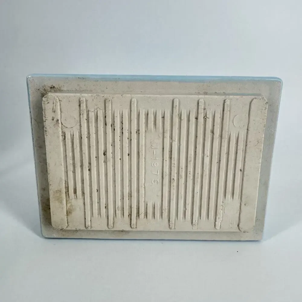 MCM Tile Soap Holder Shower Wall Mount Sky Blue Ceramic 70’s mid Century Vtg